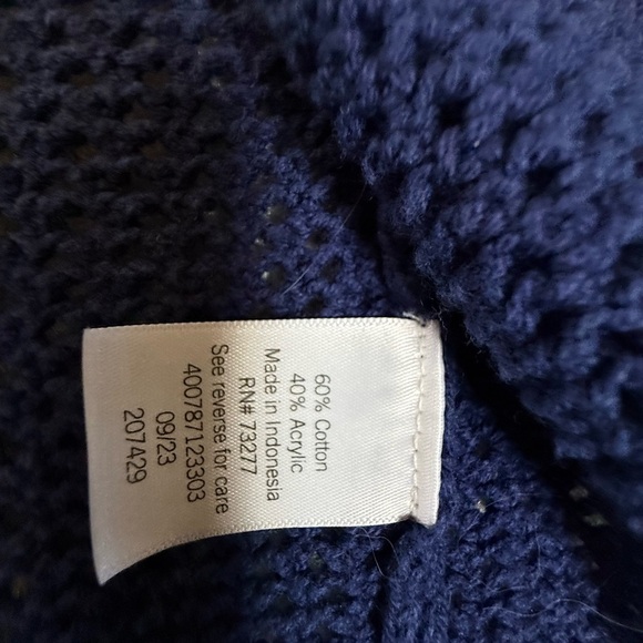 Sonoma Goods for Life Navy Blue Open Knit Cardigan Women’s L - Picture 3 of 5